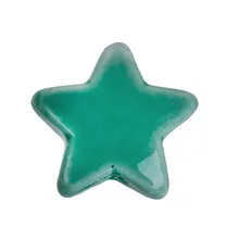DoreenBeads – perles d'espacement en céramique verte et blanche, 10 pièces, 15mm x 14mm, trou: environ 2.9mm, pentagramme, motif étoile, résultats de bricolage