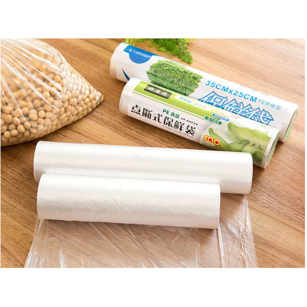 1 Roll Saran Wrap Food Vacuum Transparent Point Break Mode Freshness Protection Packages Saver Bag Food Storage Bags Home Daily (3)