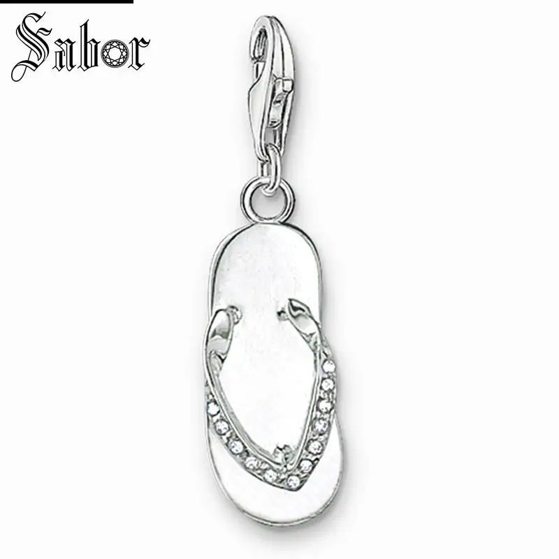 

thomas Flip Flop Charm,2019 Fashion Jewelry For Men Boy Women Girls,womens Gift 925 Sterling Silver Fit Bracelet charms