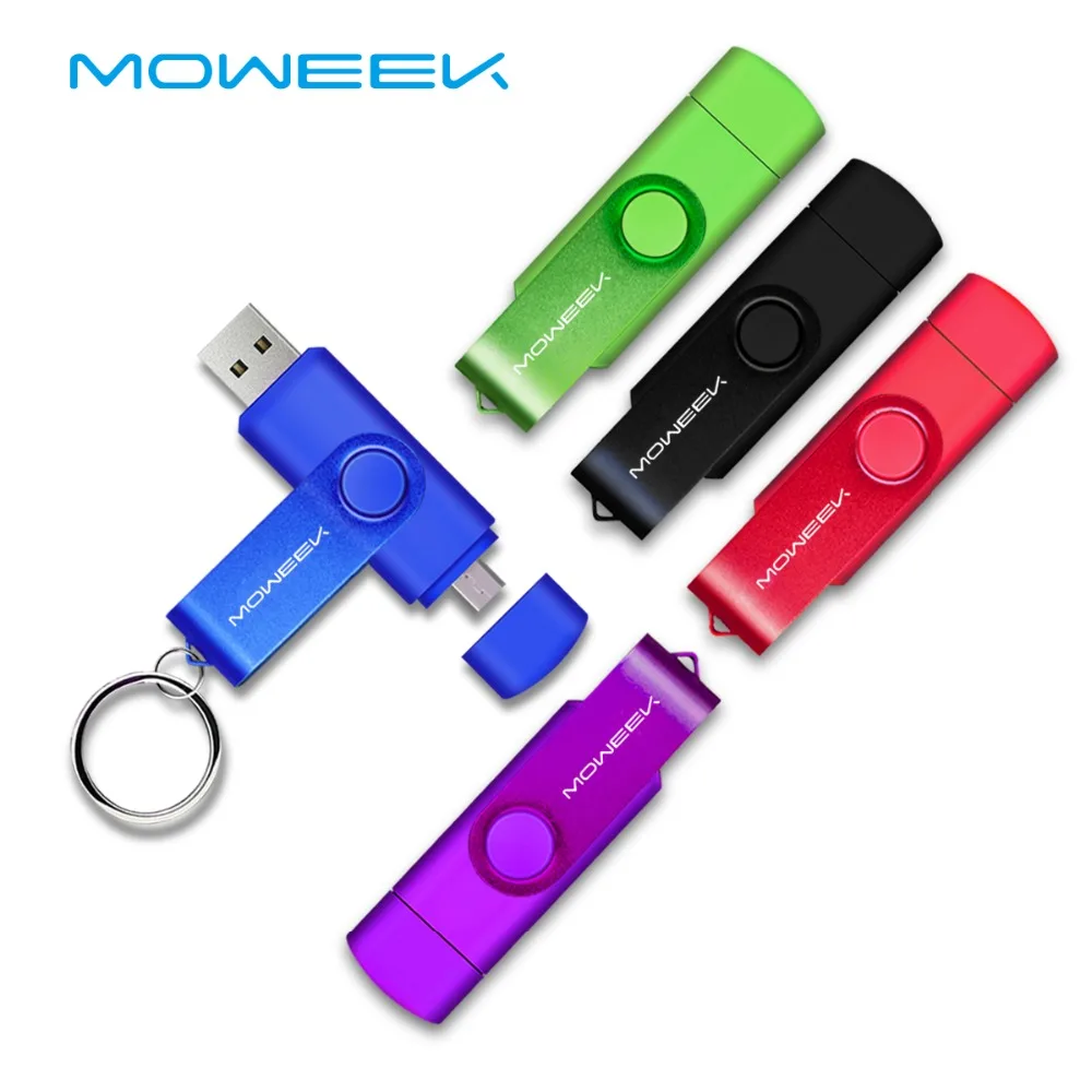 Moweek USB Flash Drive 2018 cle usb 2.0 stick 64G otg pen drive Smartphone Pendrive 4g 8g 16g 32g 128G storage devices for gift