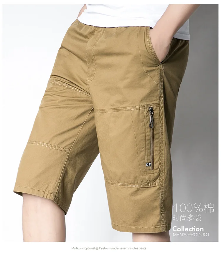 2019 для мужчин s летние хлопковые шорты мужской по колено мужские шорты Карго уличная повседневное Короткие штаны плюс размеры свободные