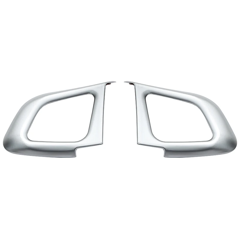 2Pcs Chrome Interior Accessory Steering Wheel Button Sticker For Range Rover Evoque 2011