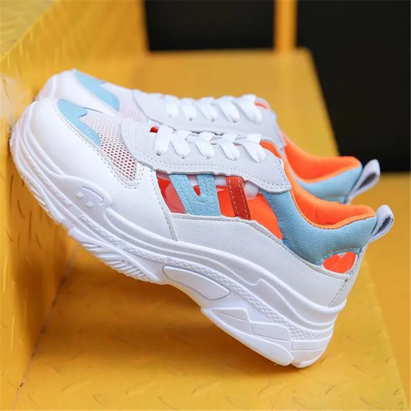 

2018 women's sports shoes women's mesh shoes hollow casual thick-soled women's shoes