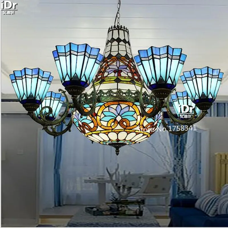 Villa living room dining hall project upscale Mediterranean garden lightsBedroom lamp Hall Chandeliers Upscale atmosphere