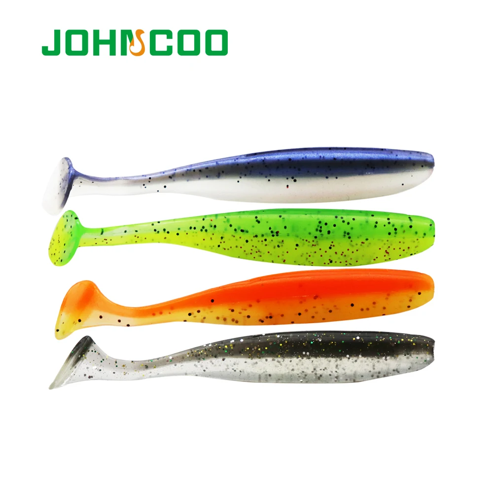 JOHNCOO Easy Shiner, Мягкая приманка, силиконовая приманка, Т-образный хвост, рыболовная приманка, 65 мм/1,85 г, 90 мм/4,6 г, плавающая приманка, Искусственные воблеры, приманка для щуки