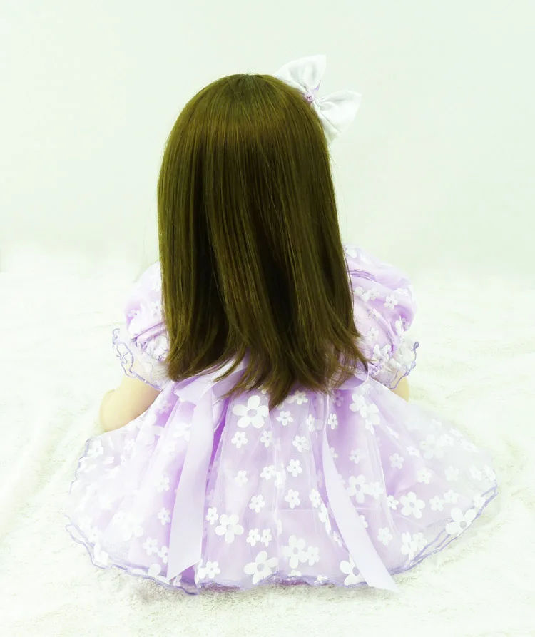 60 см силикона Reborn Baby Doll игрушки как настоящее 24 дюймов принцессы для малышей жив