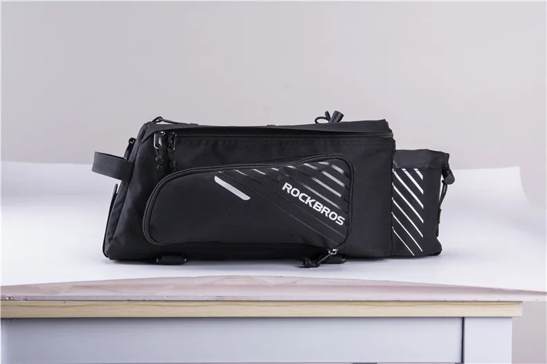 ROCKBROS велосипедная сумка для багажника, велосипедная сумка для путешествий, Задняя сумка с карманом для бутылки воды и плечевым ремнем, стойка для багажника, сумка-тоут