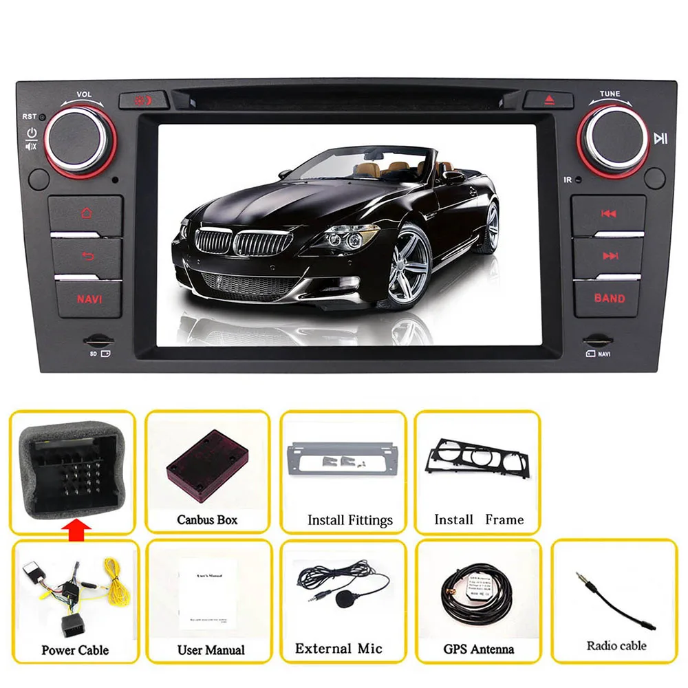 Sale 7 Inch Quad Core 1024*600 Android 8.1 Car Stereo Radio GPS Navigation For BMW E90 2004~2012 GPS Capacitive Touch Screen Radio 5