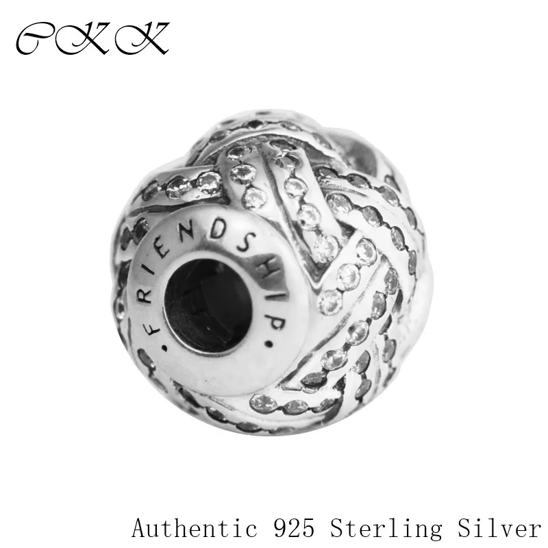 

Authentic 925 Sterling Silver Friendship Essence Beads With Clear CZ for Jewelry Making Fit Essence Bracelets DIY PES060