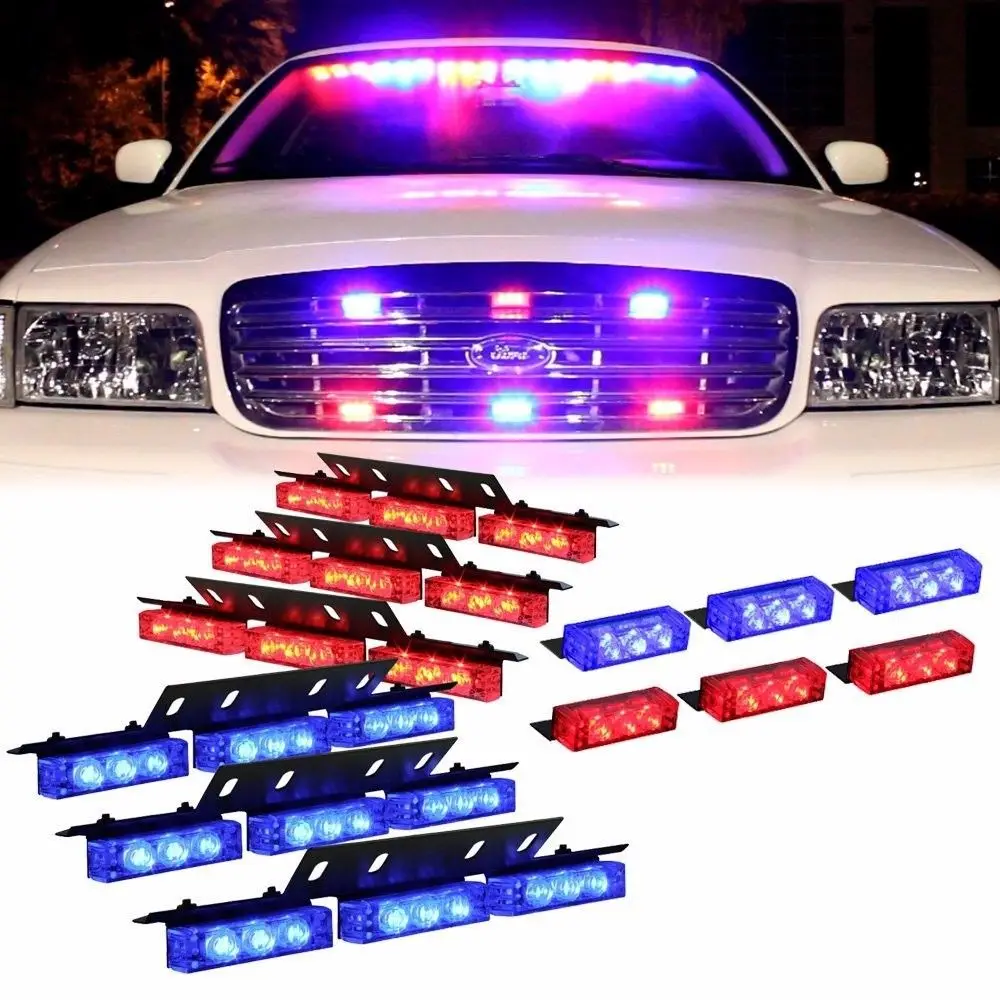 Car Styling 12V 54 LED Emergency Car Strobe Lights Automotive Explosive