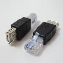 Adaptateur de connecteur USB vers RJ45 femelle A vers Ethernet, 2 pièces, HJ55