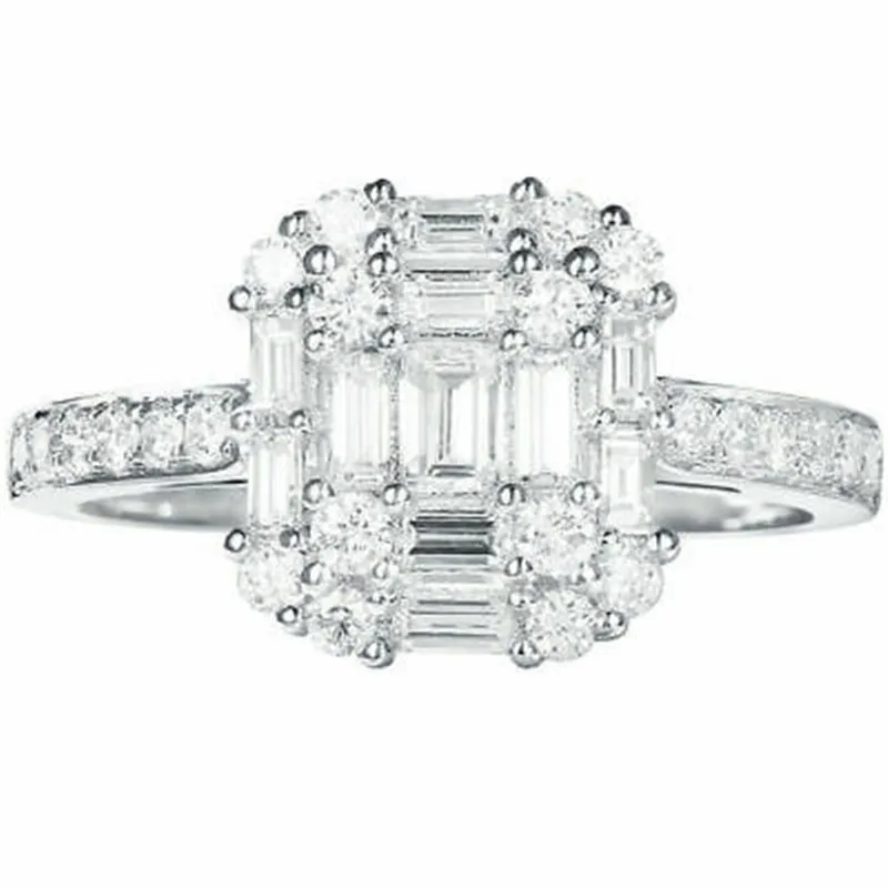 Choucong элегантное женское обручальное кольцо из стерлингового серебра 925 пробы T форма AAAAA cz обручальное кольцо для женщин Свадебные украшения