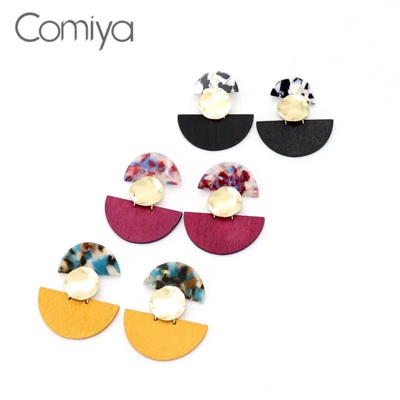 Серьги подвески Comiya в Корейском стиле женские висячие украшения золотого цвета
