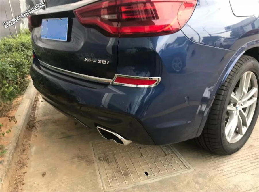 

Lapetus Tail Rear Fog Lights Lamp Frame Cover Accessories Exterior Trim 2 Piece / Bright Style Fit For BMW X3 G01 2018 2019 ABS