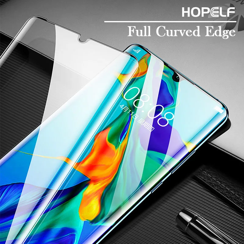 

Tempered Glass For Huawei P30 Pro Screen Protector Full Curved Edge Protective Glass For Huawei Nova 4e P30 Lite Mate 20 Pro
