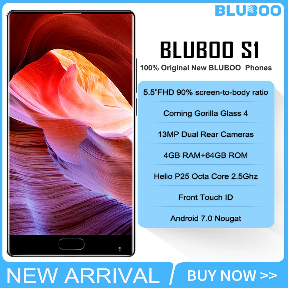 В наличии! оригинальный BLUBOO S1 4 г Android 7 0 ГБ Оперативная память 64 Встроенная