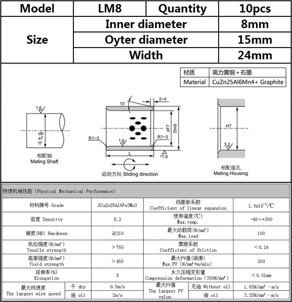LM8 10PCS