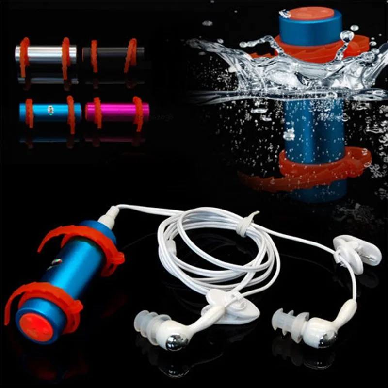 Reproductor de MP3 impermeable Deportes 8GB MP3 Player con banda de brazo  para natación Buceo Deportes acuáticos (Plata)
