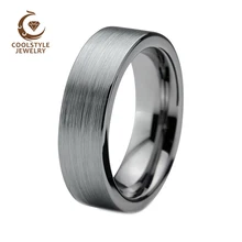 6 мм Женское Обручальное кольцо для мужчин вольфрамовое серебряное кольцо с кисточкой отделка Набор плоскогубцев комфорт Fit