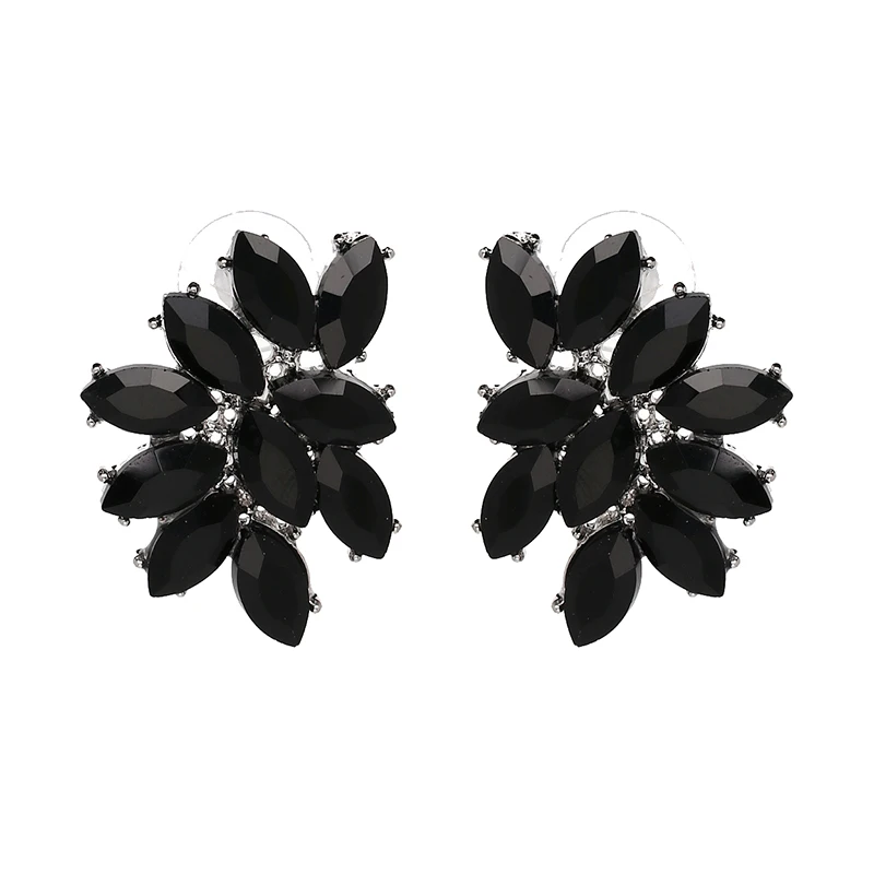 

2 Colors New Fashion Beautiful Crystal Earrings Elegant Stud Earrings For Women gift Europe and America fast shipping F50352