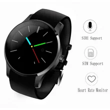 Runde Bluetooth Smartwatch K88S Smart Uhren Pulsmesser Uhr Telefon für IOS Android Unterstützung SIRI SIM