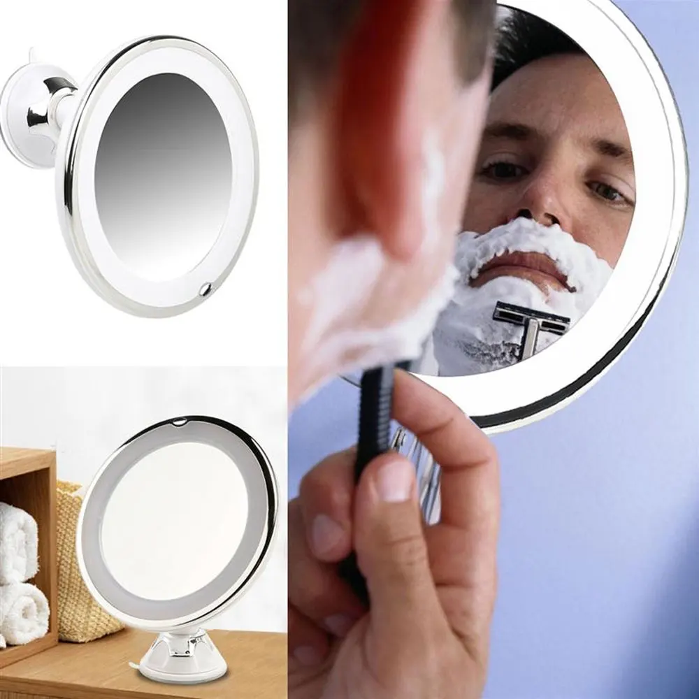 7X/3X увеличительное зеркало для макияжа, косметическое, светодиодный, с фиксацией, на 360 градусов, вращающаяся присоска, яркий рассеянный светильник, инструменты для макияжа