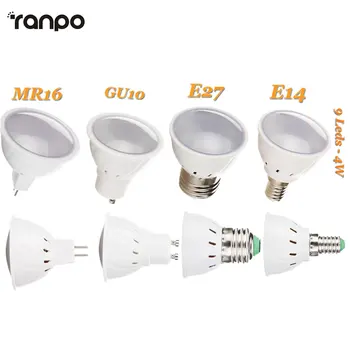 

GU10 MR16 E14 E27 9LEDs Spotlight 4W Bulb 7030 SMD Lamp 110V 220V Save Energy LED Corn Bulb Light Lamps 7020 SMD Lighting