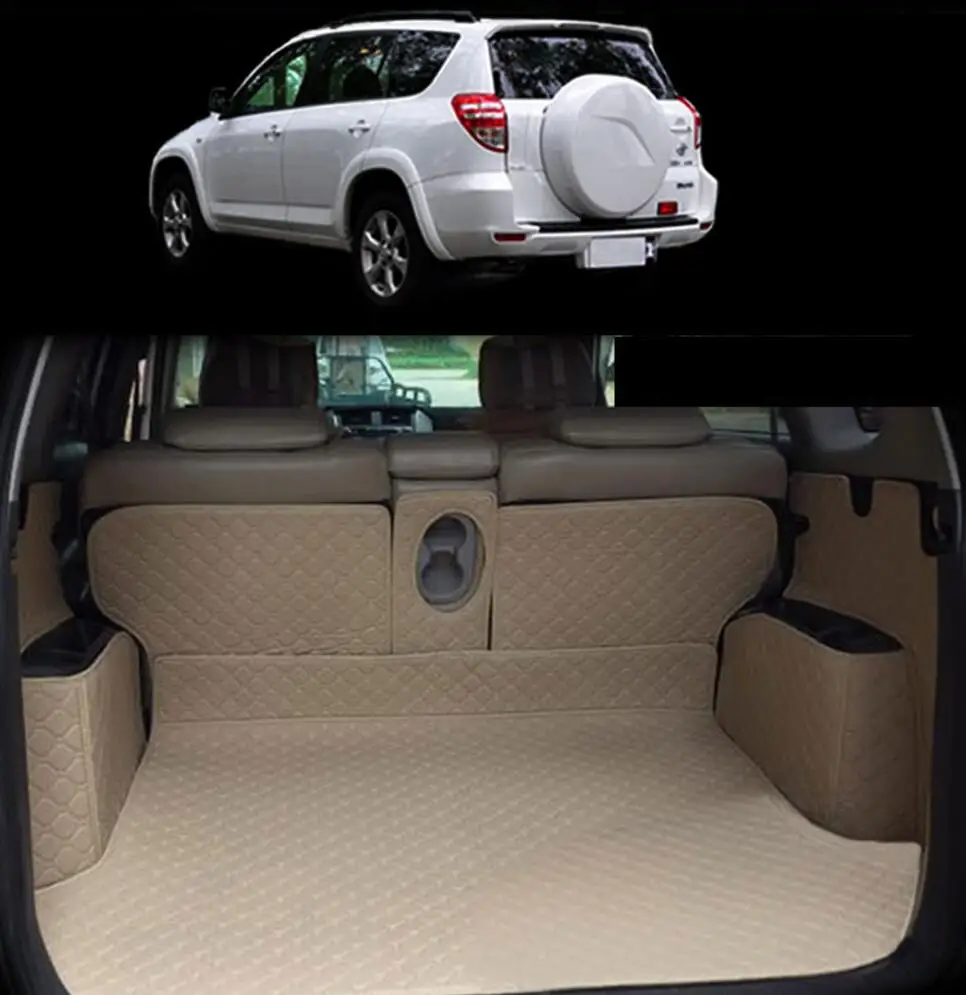 Волоконный кожаный коврик для багажника автомобиля toyota rav4 2005 2006 2007 2008 2009 2010 2011 2012