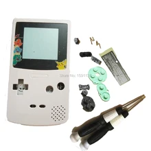 Фирменная новинка, белый цвет, чехол, подходит для GBO DMG Gameboy, Цветной корпус для мальчика, черный цвет, кнопки, ограничительное стекло, отвертки