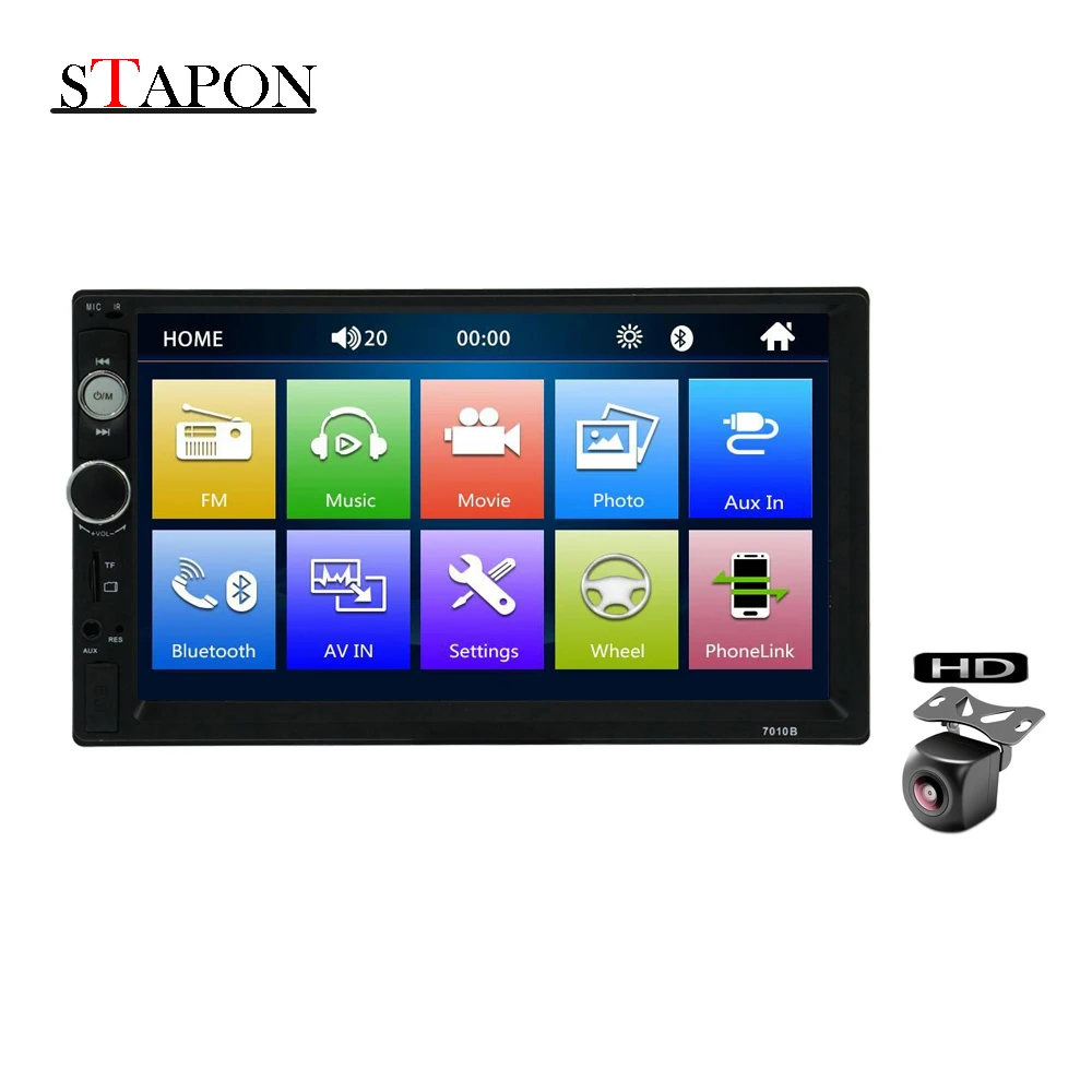 

STAPON 7inch car MP5 player with Bluetooth mirror link iOS-Android-two-way control teering wheel control rear view FM 7010BCP
