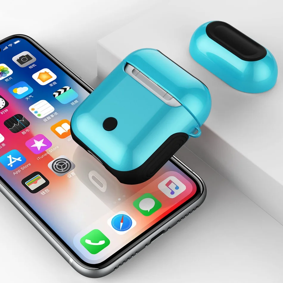 Для AirPods 2 чехол Bluetooth беспроводной Чехол для наушников для Apple защитный чехол для AirPods Глянцевая УФ-кожа аксессуары зарядная коробка