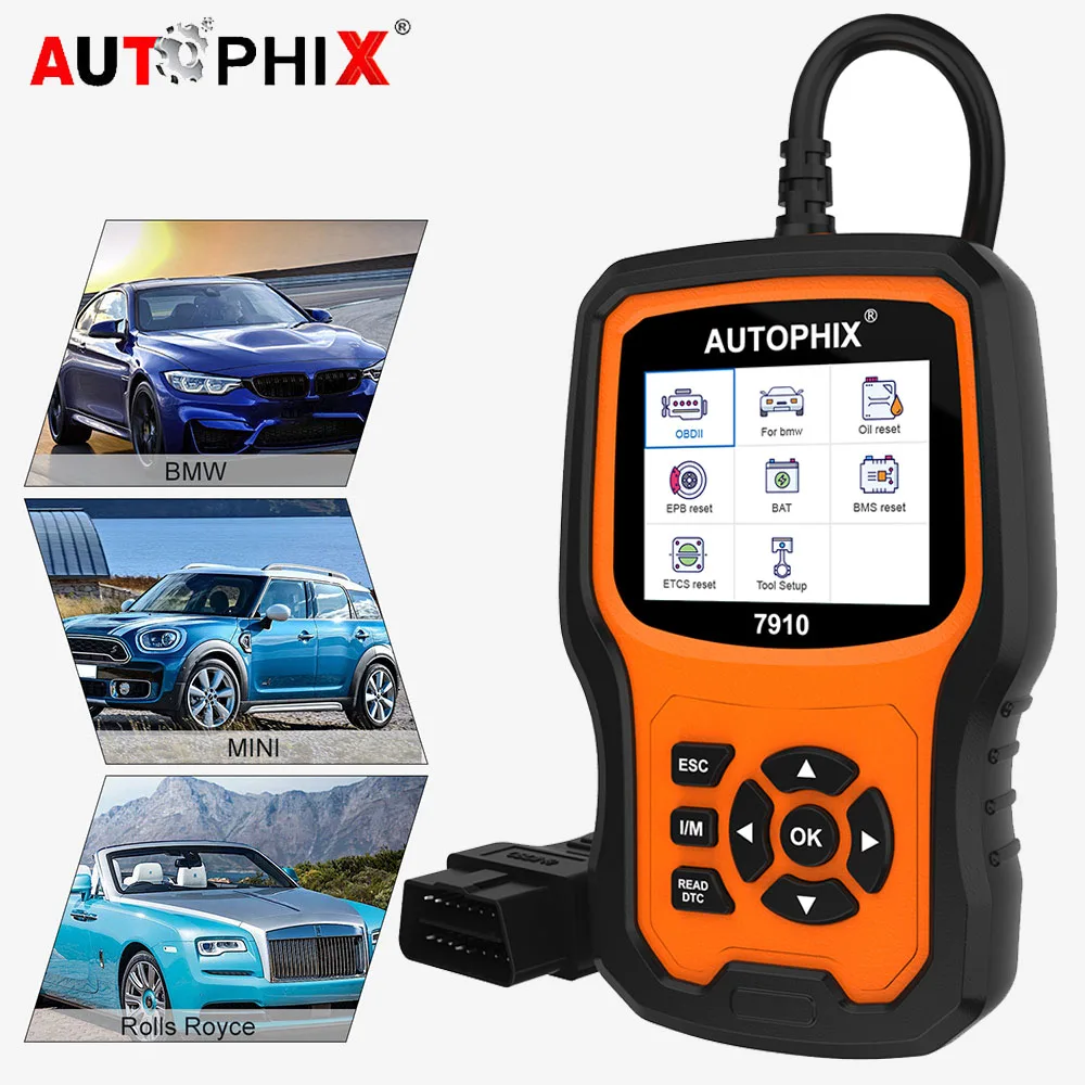 

Autophix 7910 OBD2 Scanner Diagnostic Auto Full System ABS/Airbag/SAS/EPB reset For BMW/Mini/Rolls Royce Automotive Scanner