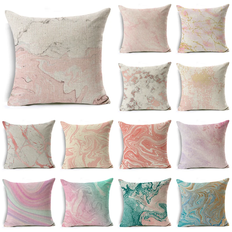 

WZH Watercolor pattern Cushion Cover 45x45cm Linen Decorative Pillow Cover Sofa Bed Pillow Case
