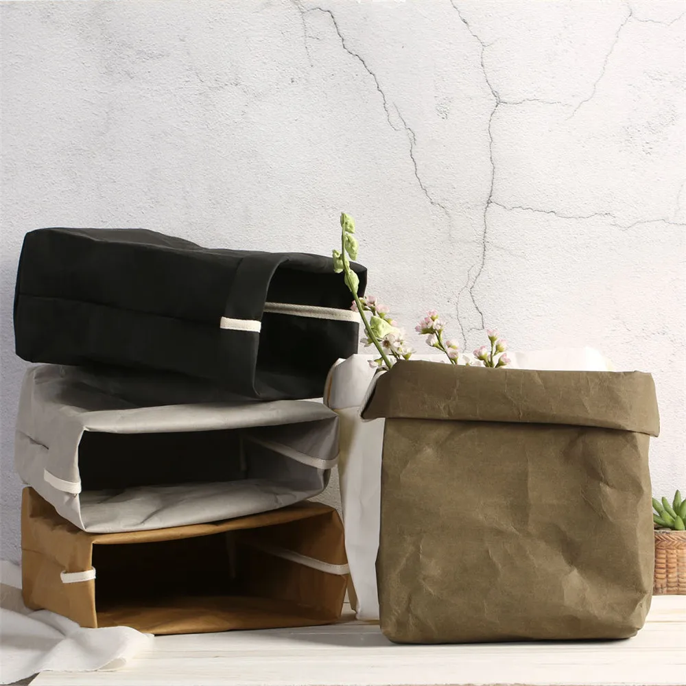 Nordic Style Washable Kraft Paper Storage Bag nordic style washable kraft paper storage bag