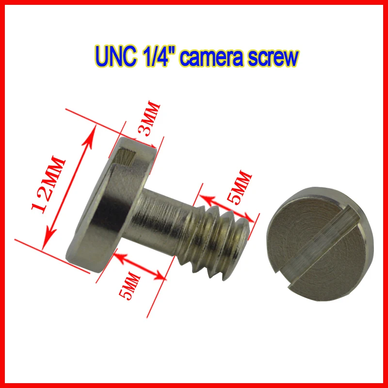 

5pcs/lot Camera Photo Parts Accessories Universal Metal Slotted UNC1/4" Tripod Screw for Digital Camera Quick Release Plate