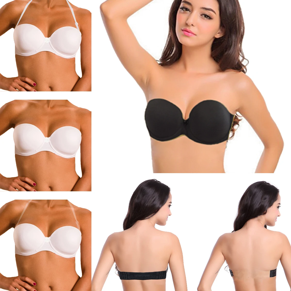  Ladies Secret Sexy Bra Strapless Invisible blade tape newest push up breasted backless bra for wome