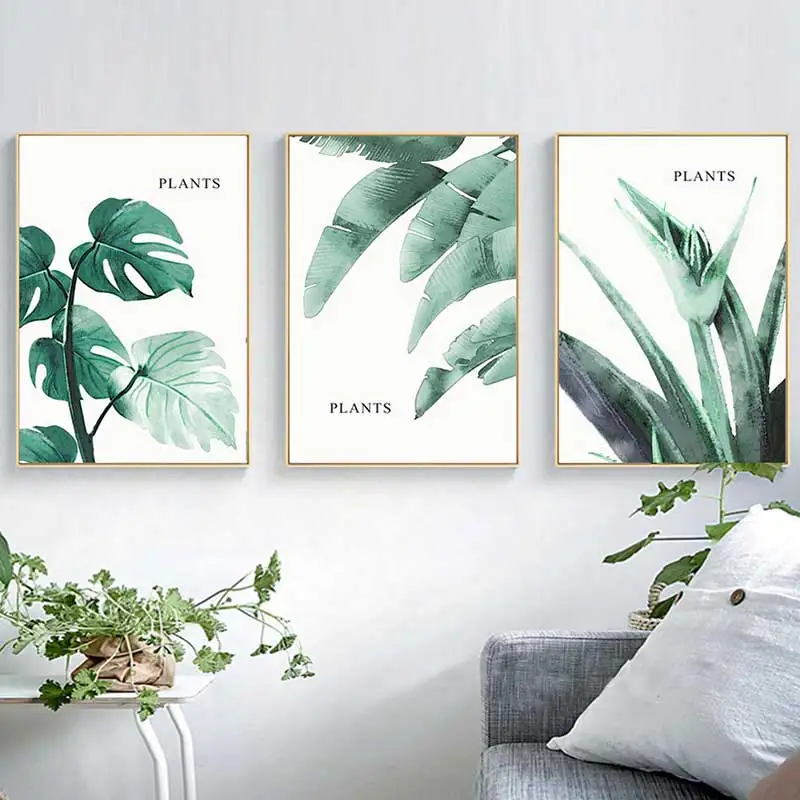 

Nordic Canvas Green Plant Picture Modern Wall Art Home Decor Module Living Room Kid Bedroom Nordic Home Decor Picture