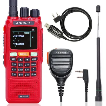 

ABBREE AR-889G GPS 10W Powerful Walkie Talkie Cross Band Repeater Dual Band 134-174/400-520MHz Ham CB Portable Two Way Radio