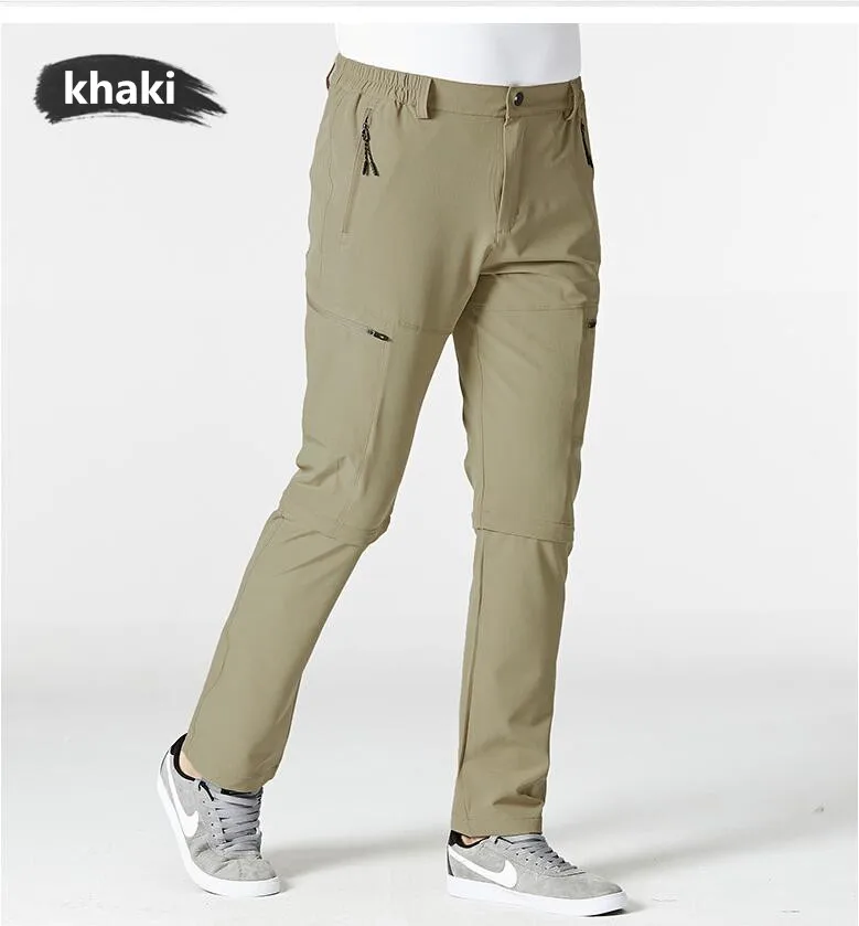 

Outdoor summer quick-drying pants men's removable sports Hiking trousers stretch breathable waterproof plus size climbing pants