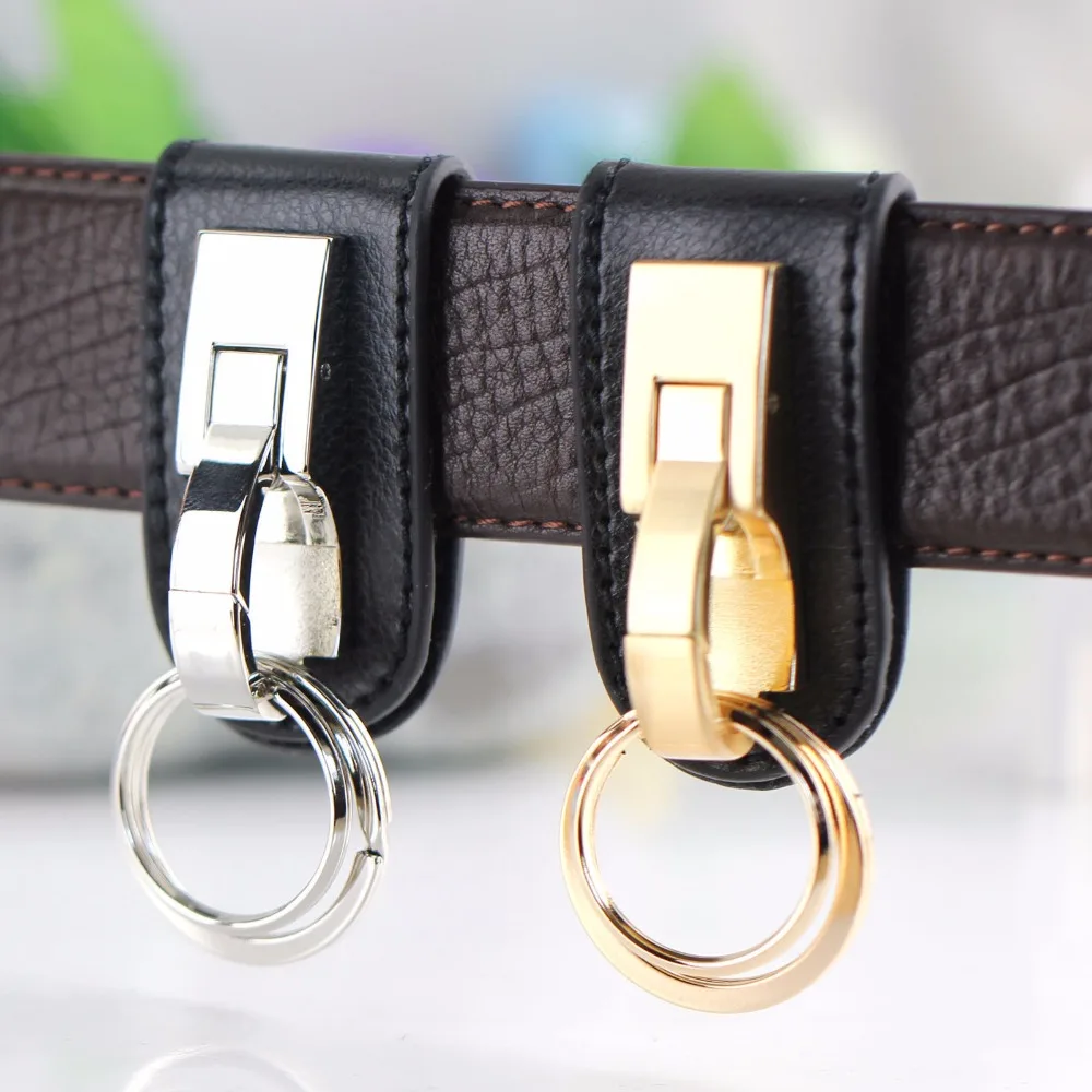 

genuine leather keychain key ring through belt high quality car key chain key holder sleutelhanger chaveiro llaveros hombre