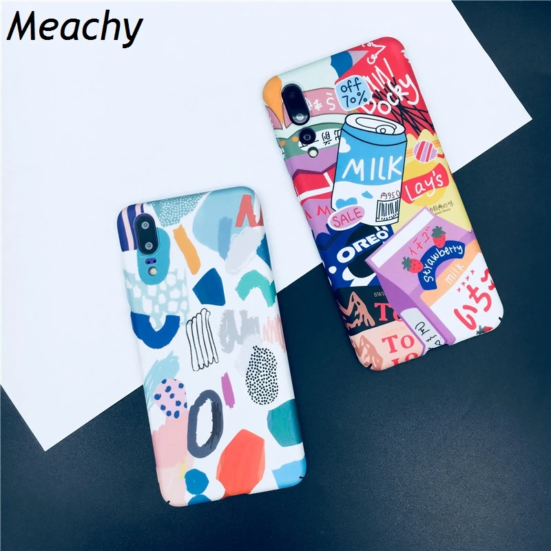 Meachy картина геометрической формы чехол для телефона Funda Huawei P20 Pro P10 Plus Honor 9 Жесткий