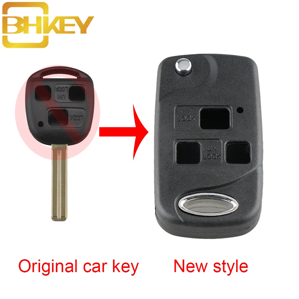 Чехол BHKEY с 3 кнопками для Lexus RX300 SC430 GX470 LS400 GS300 ES330 LX470 Fob Новый Стиль чехол ключей |