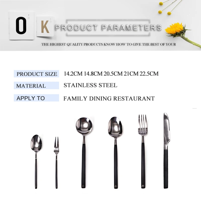 black cutlery set stainless steel (6)