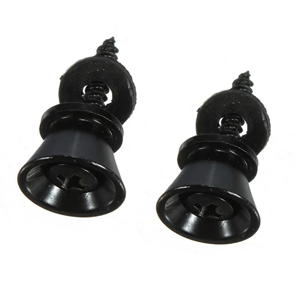 

SEWS 2 x Guitar Strap Button Screw Lock Pins Pegs Pads - Black