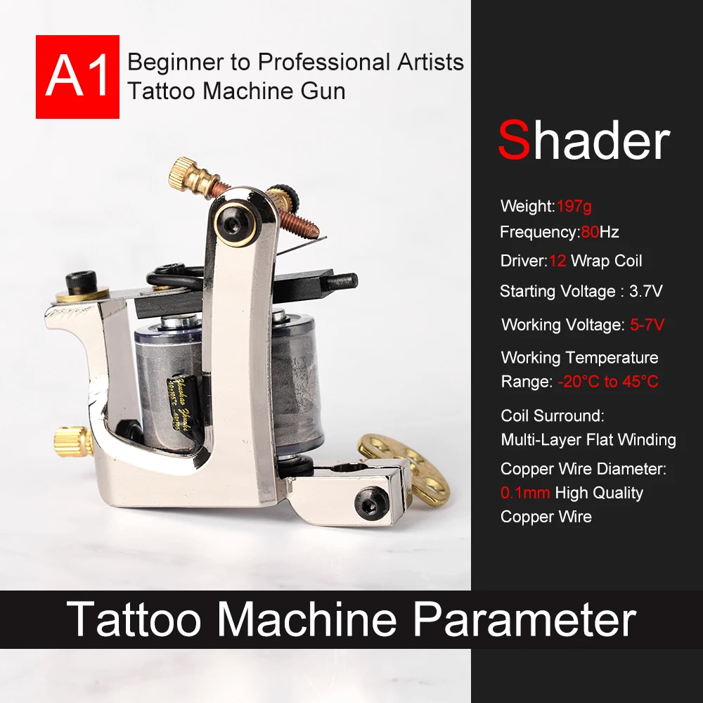 

Professional Tattoo Machine Beginner Tattoo Machine 10 Warps Coil Guns For Liner and Shader Permanent Makeup Machines Supplies