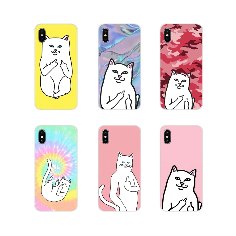 

Cute Popular Middle Finger Cat Accessories Phone Cases For Apple iPhone X XR XS MAX 4 4S 5 5S 5C SE 6 6S 7 8 Plus ipod touch 5 6