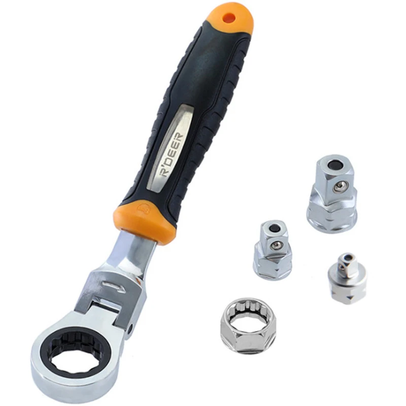 

1/4" 3/8" 1/2" CRV Ratchet Wrench Set Durable Adjustable Spanner Auto Repair Tools Sleeve Adapter Rotatable Multifunctional Tool