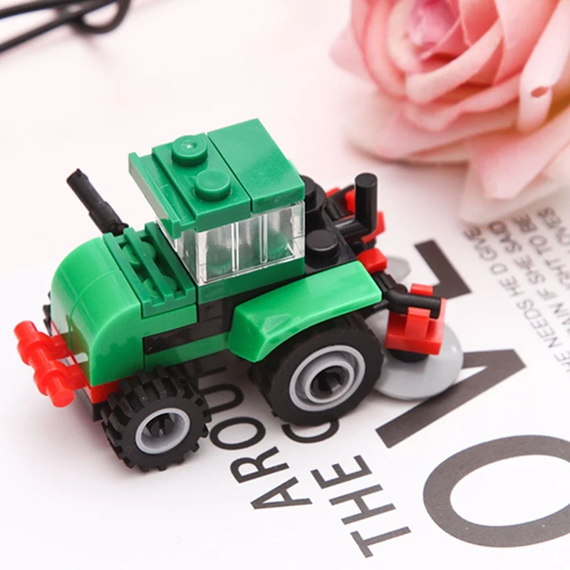 

City Engineering Truck Grain Pushing Car Bulldozer Model Building Block Bricks Brinquedos Intelligent Toy