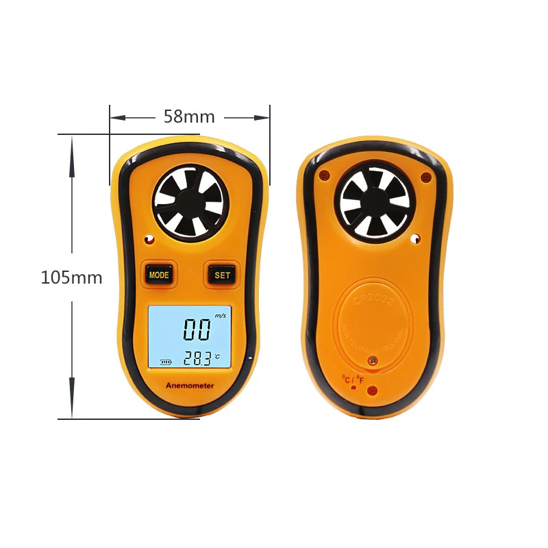 Анемометр карманный цифровой анемометр Скорость ветра счетчик ветра 0-30 м/с ЖК-цифровой Ручной инструмент