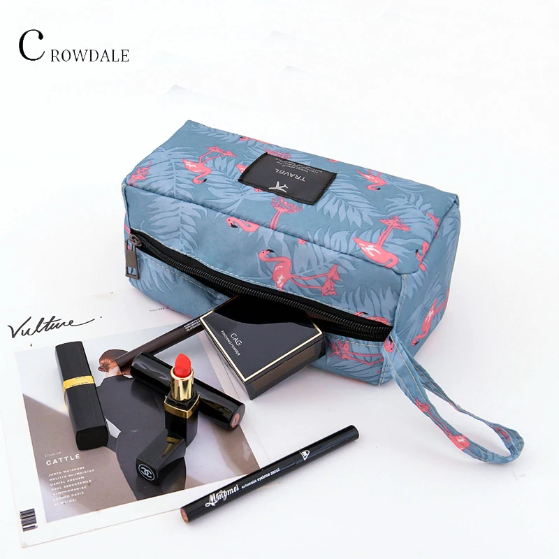 CROWDALE Cosmetic bags waterproof wash bags for women 3D printing make up bag Portable travel bags 